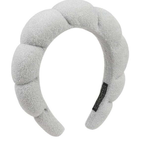 COPY - Zenana Spa Sponge Terry Towel Hair Headband, Light Gray - Picture 4 of 4